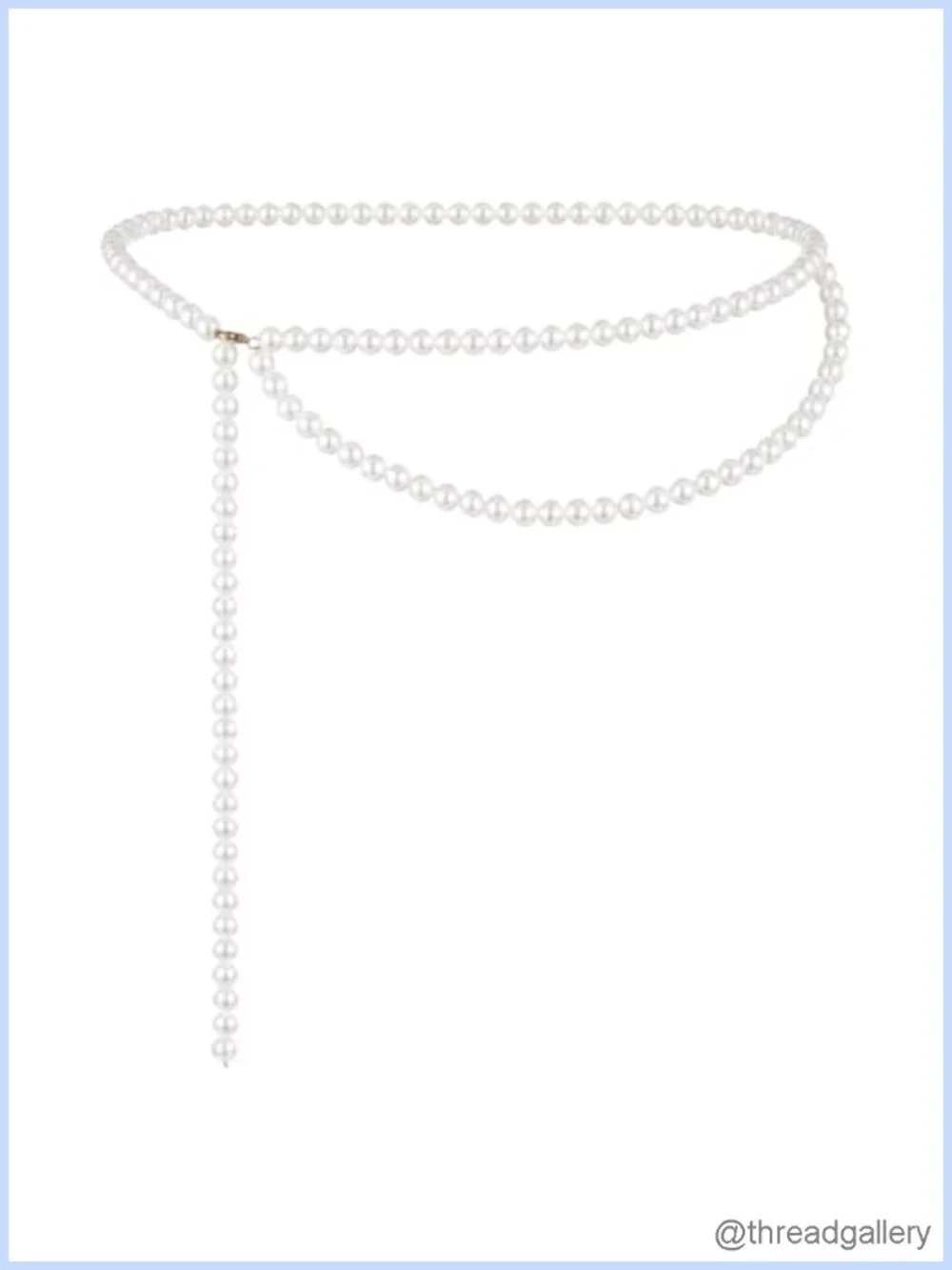 Double Layer Faux Pearl Waist Chain Belt Adjustable for Wedding Party